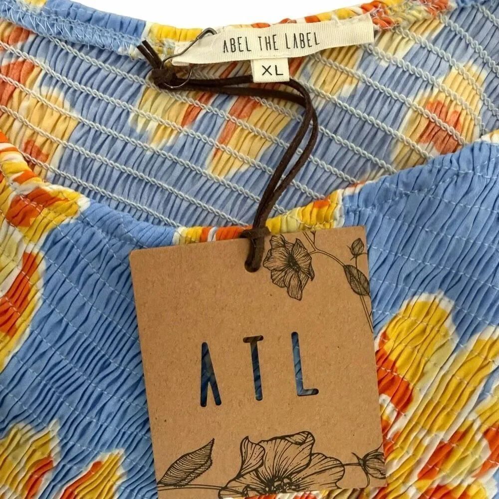 Abel The Label for Anthropologie One Shoulder Floral Maxi Dress XL NEW Wedding G - Picture 4 of 9